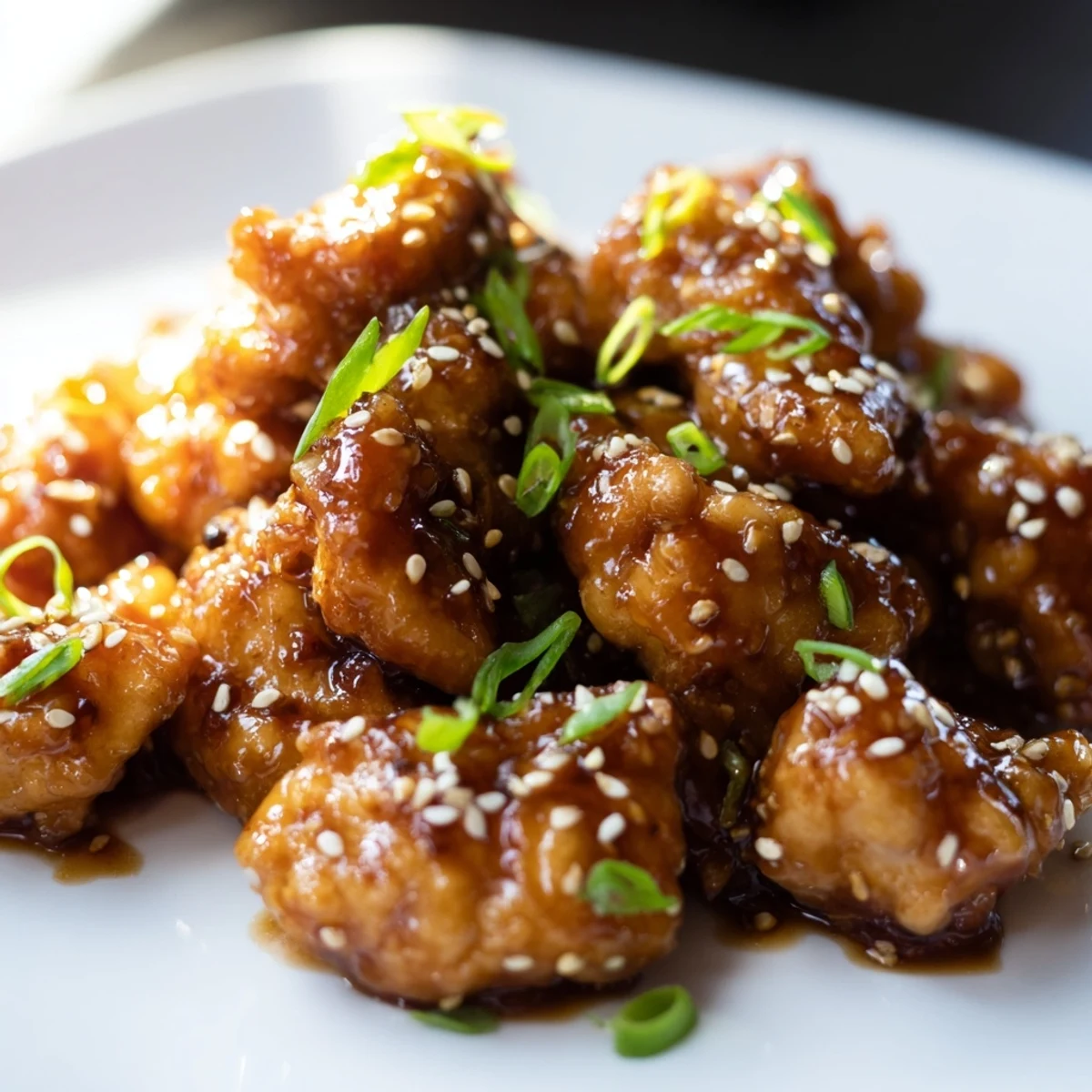 Succulent chicken breasts simmered in sweet savory honey garlic sauce until thick and glossy