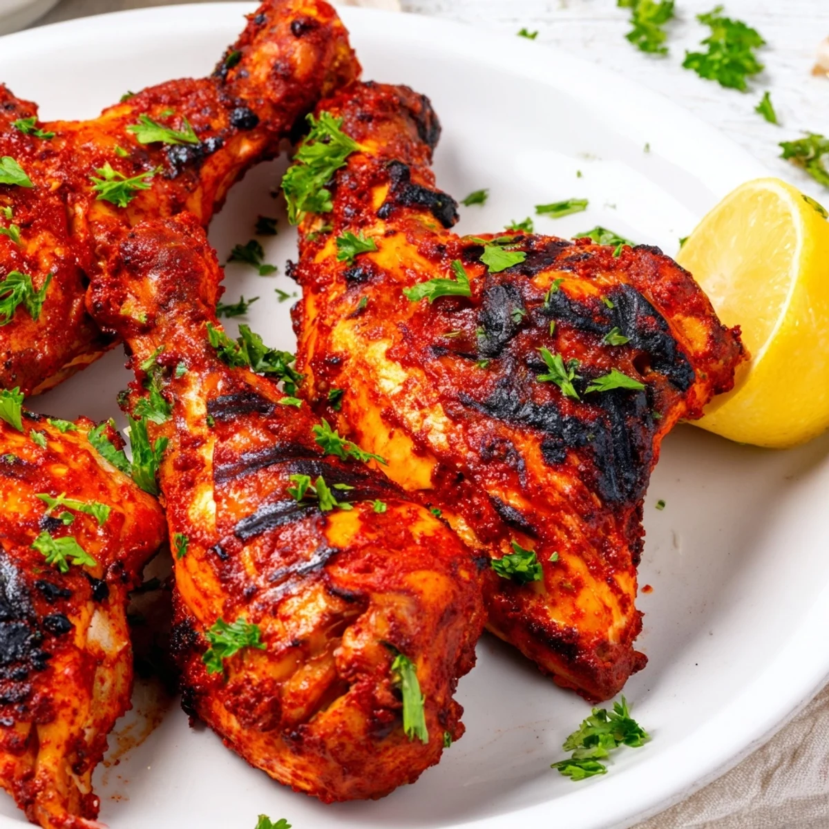 Juicy peri peri chicken Portuguese style pieces showcasing rich spice rub and perfect grill marks