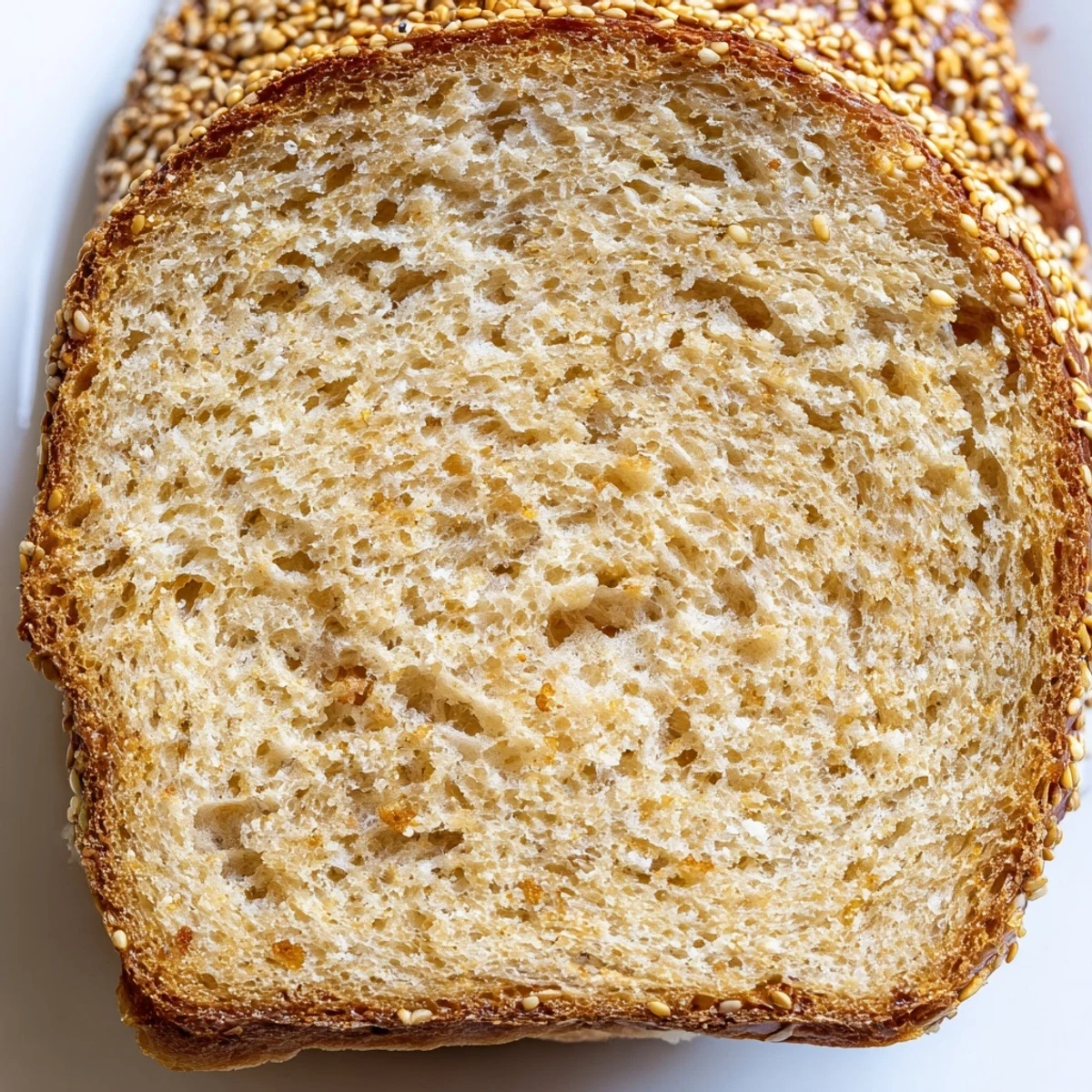 Fluffy zero carb yogurt bread toasted to perfection alongside scrambled eggs and fresh herbs