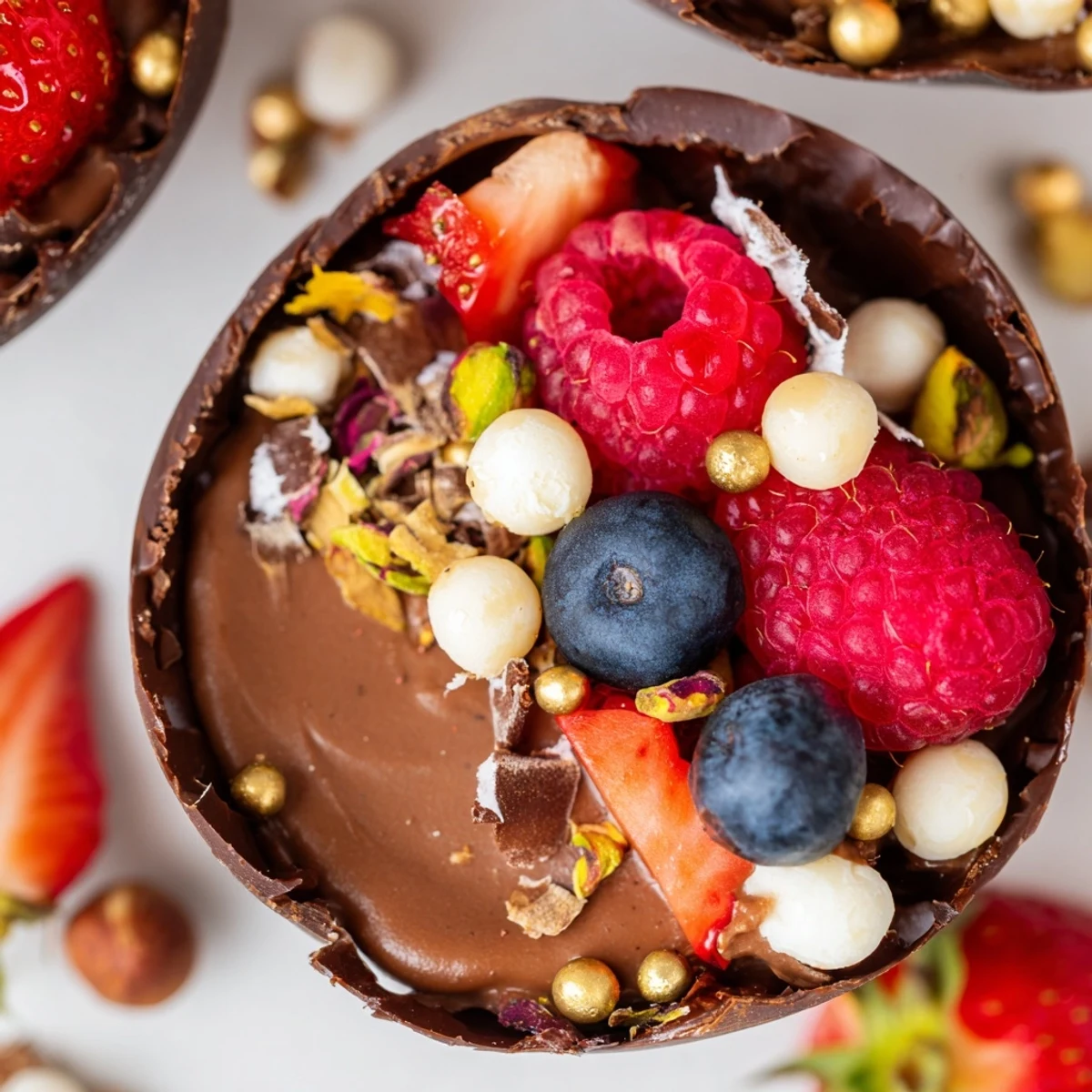 Decadent chocolate grazing cups topped with fresh berries and crunchy nuts in elegant presentation