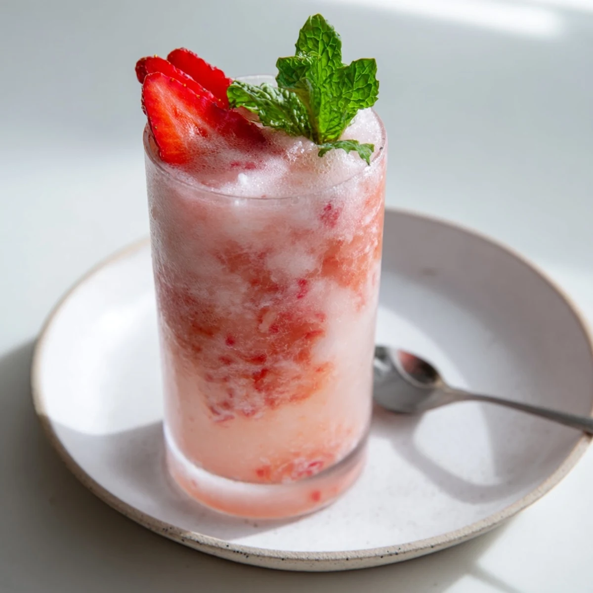 Icy Strawberry Coconut Cooler Recipe blended with fresh strawberries, perfect for summer gatherings