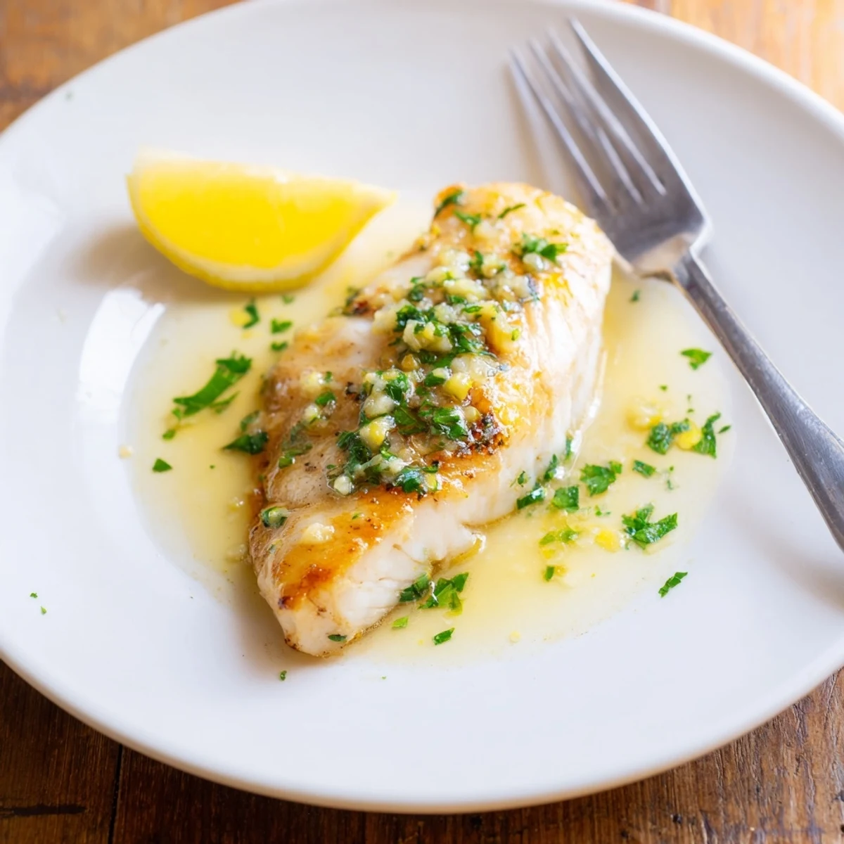 Weeknight Garlic Butter Fish Recipe sizzling in skillet, fragrant garlic and butter