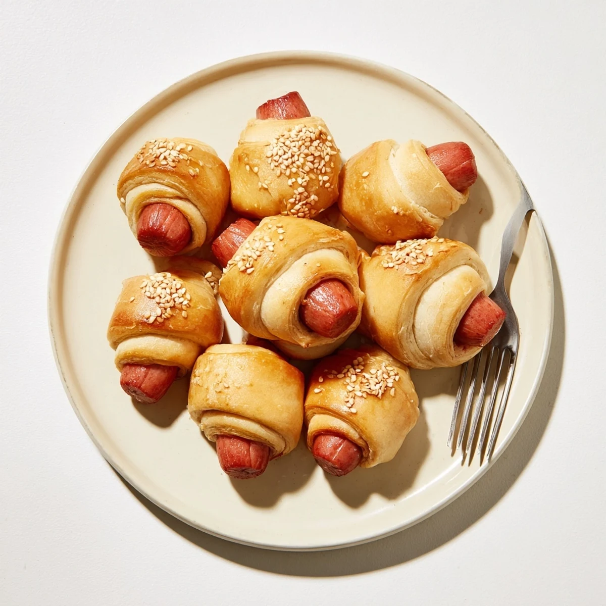 Warm Sausage Crescent Rolls with flaky golden crust, perfect for game day