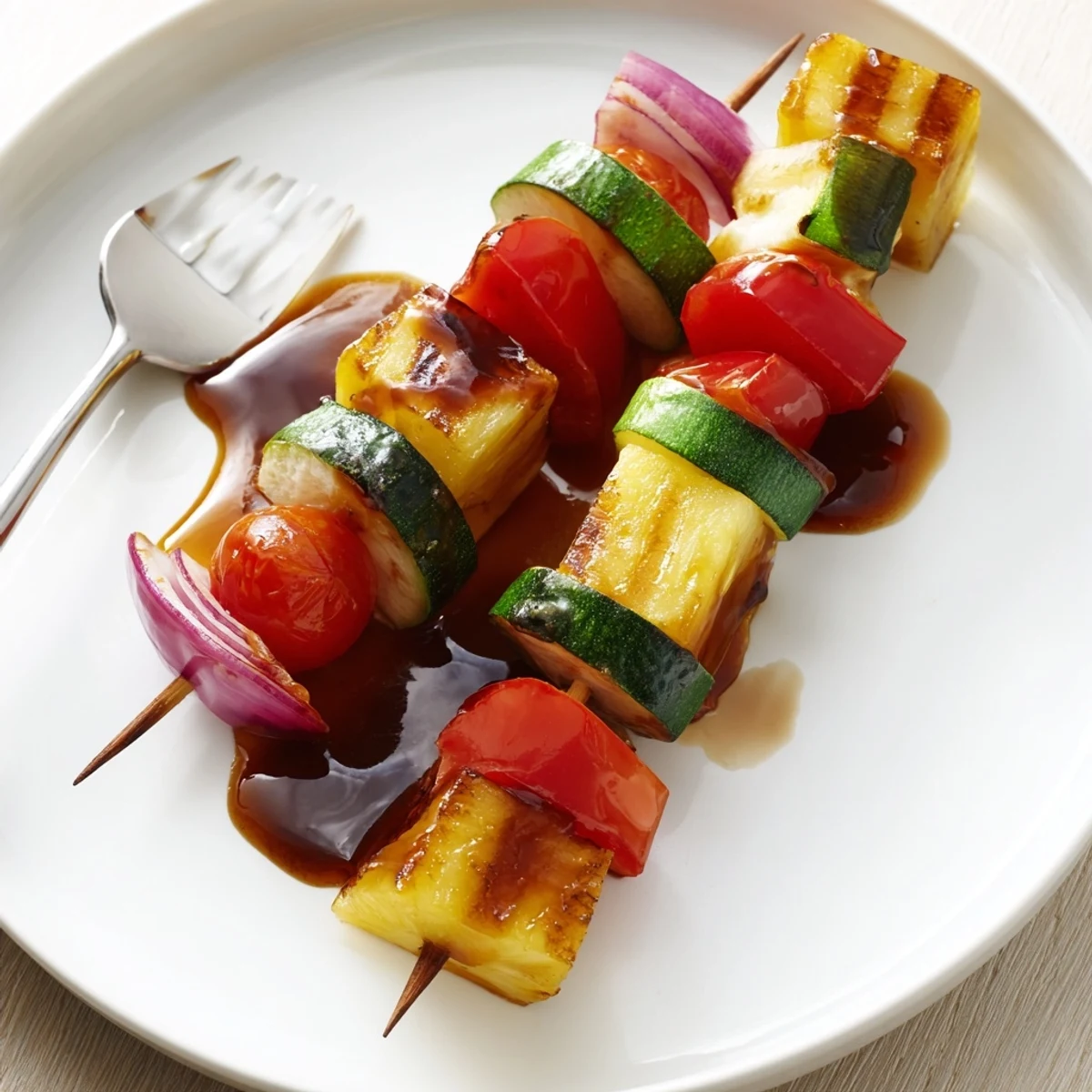 Summer Pineapple Vegetable Skewers bursting with sweet juice, perfect alongside quinoa
