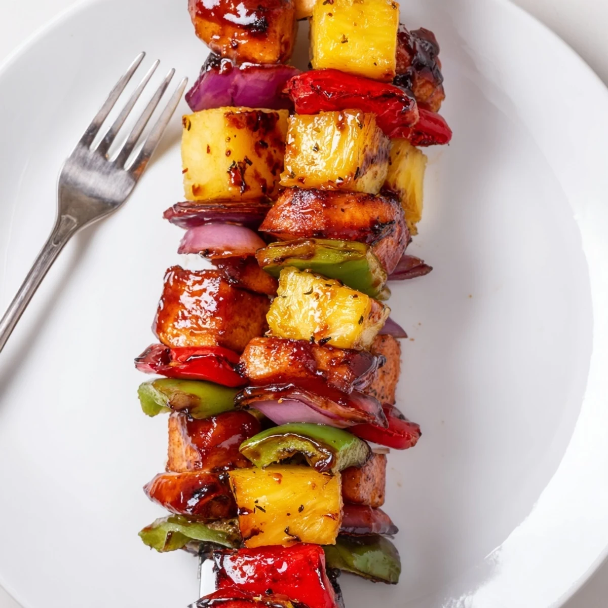 Bbq Pineapple Chicken Kabobs glazed, tender chicken with bright peppers and tangy pineapple