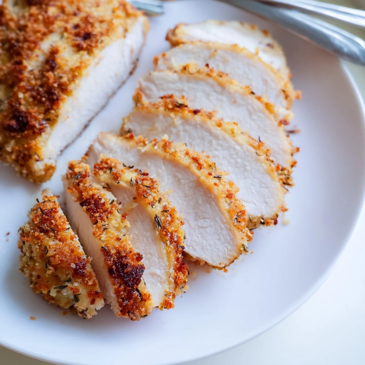 Golden-crisp Air Fryer Chicken Recipe resting sliced beside lemon and greens