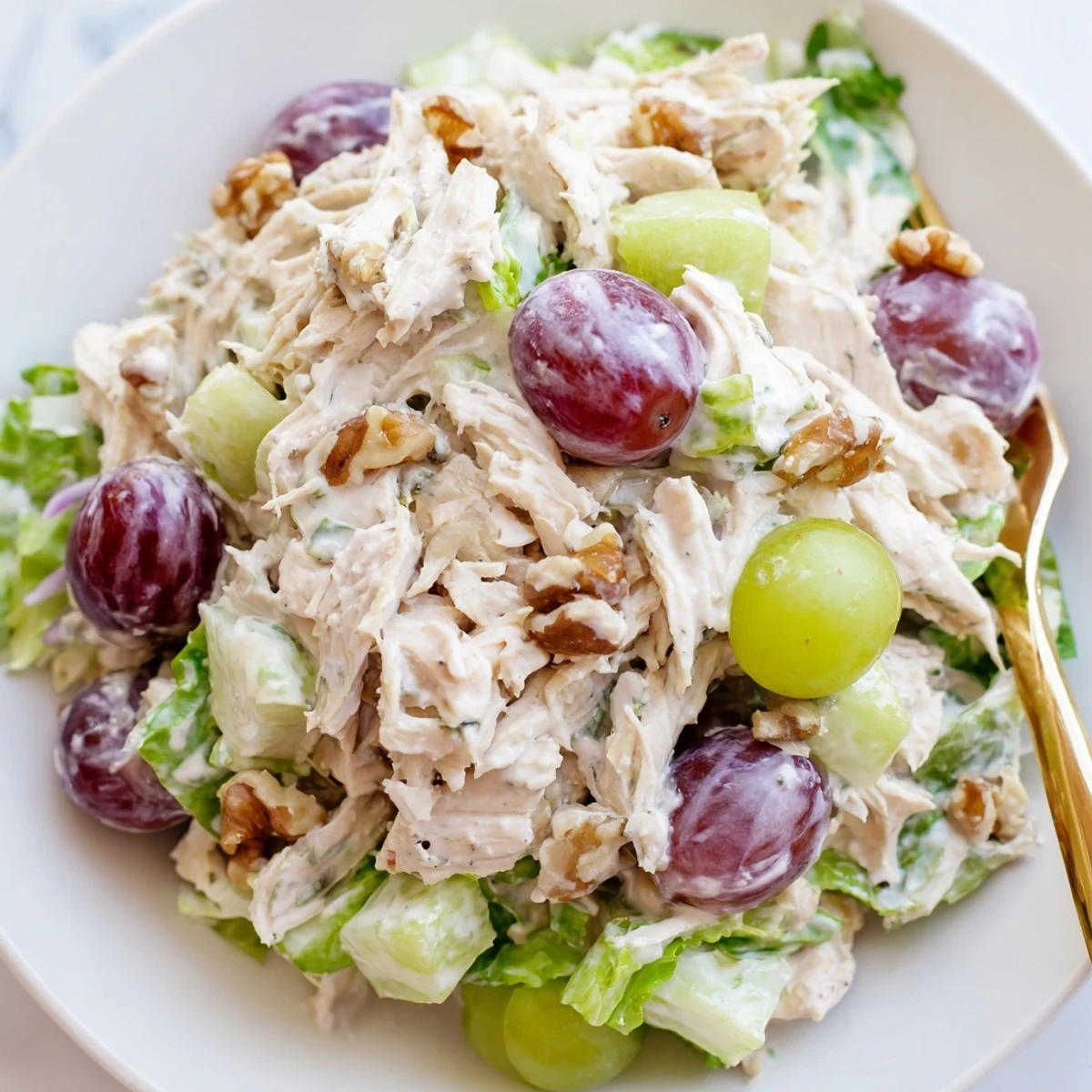 Chicken Salad With Creamy Yogurt Dressing Recipe spooned into toasted pita for lunch  