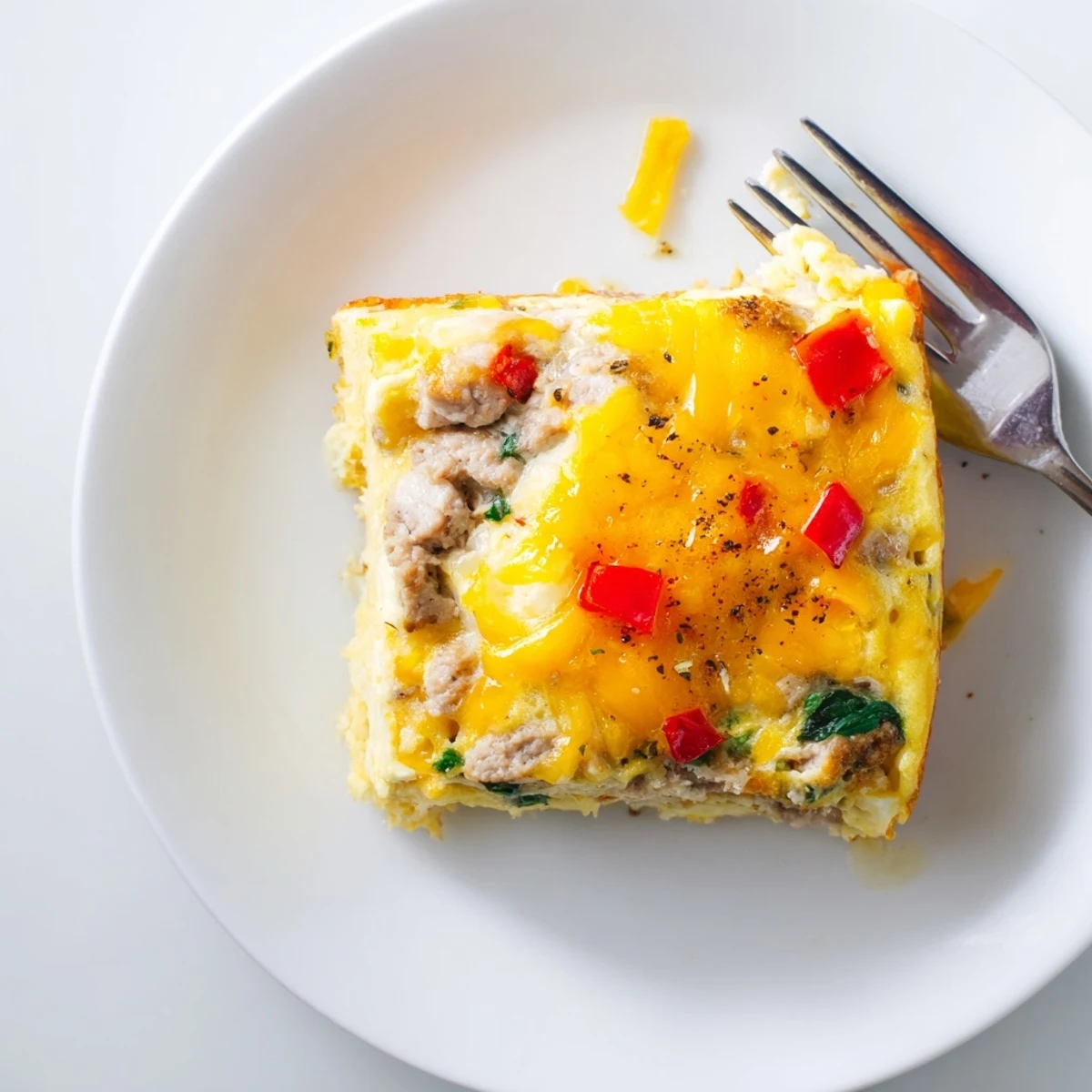High Protein Egg Casserole Recipe baked in a dish, fluffy custard texture