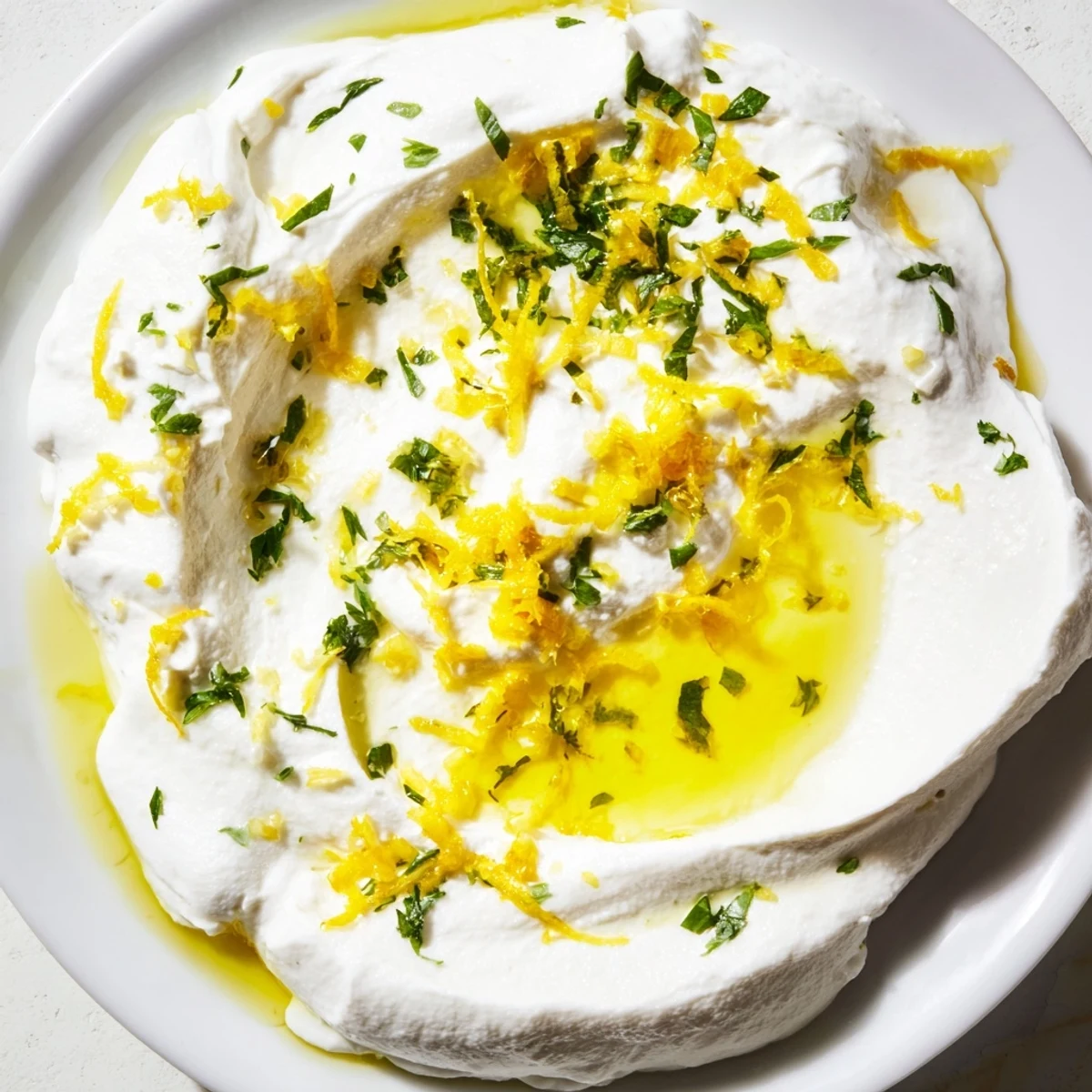 Fluffy ricotta cheese blended with olive oil and served with toasted bread slices for dipping