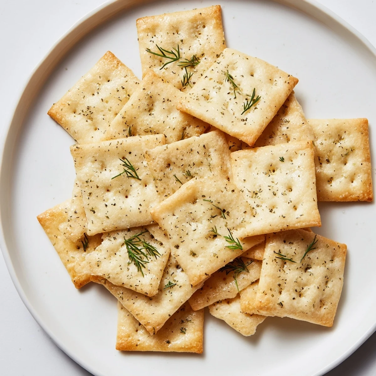 Baking sheet of Dill Pickle Saltines Recipe, buttery tang and flaky crunch  