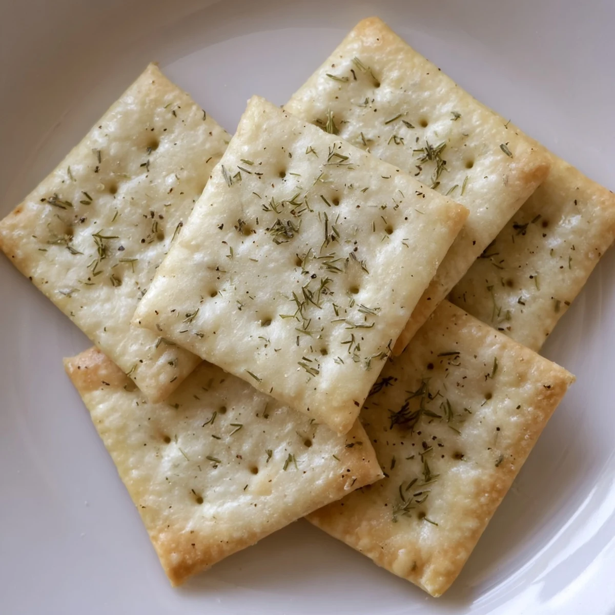 Party-ready Dill Pickle Saltines Recipe piled beside cream cheese dip