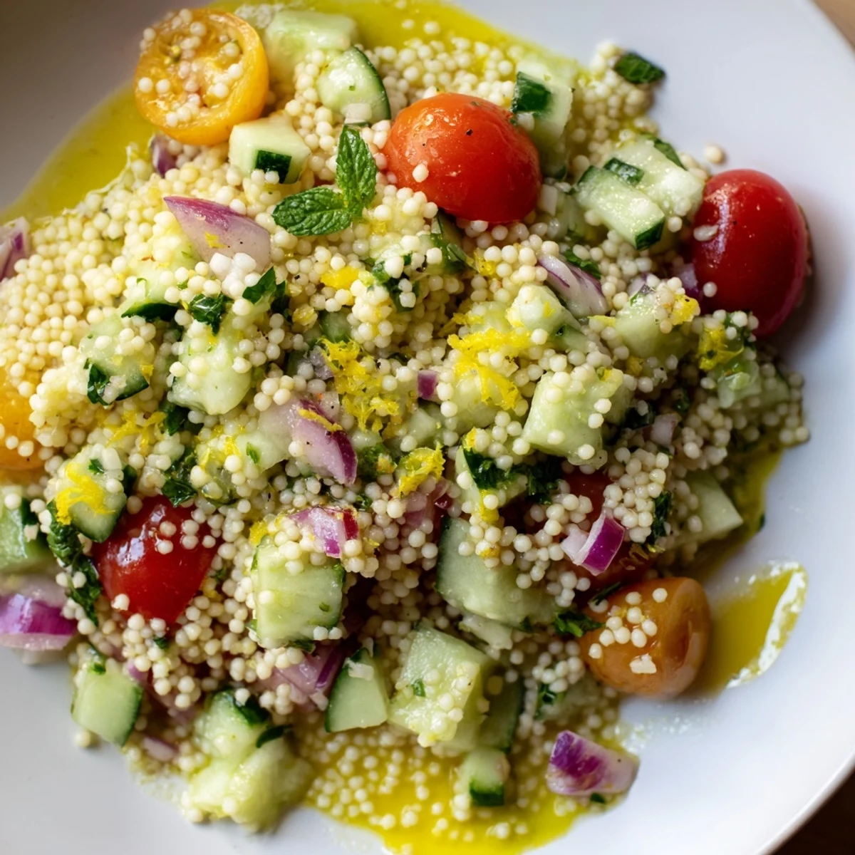 Cucumber Lemon Couscous Salad with fluffy couscous, crisp cucumber, zesty lemon
