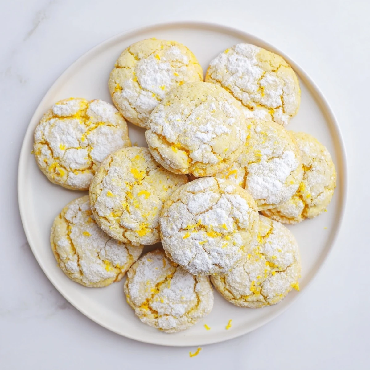 Plate of soft chewy lemon cookies paired with Earl Grey tea for afternoon dessert