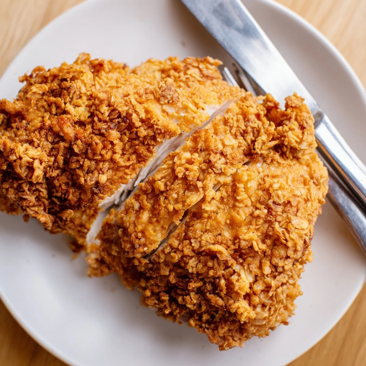 Juicy fried chicken breast served with coleslaw and mashed potatoes dinner