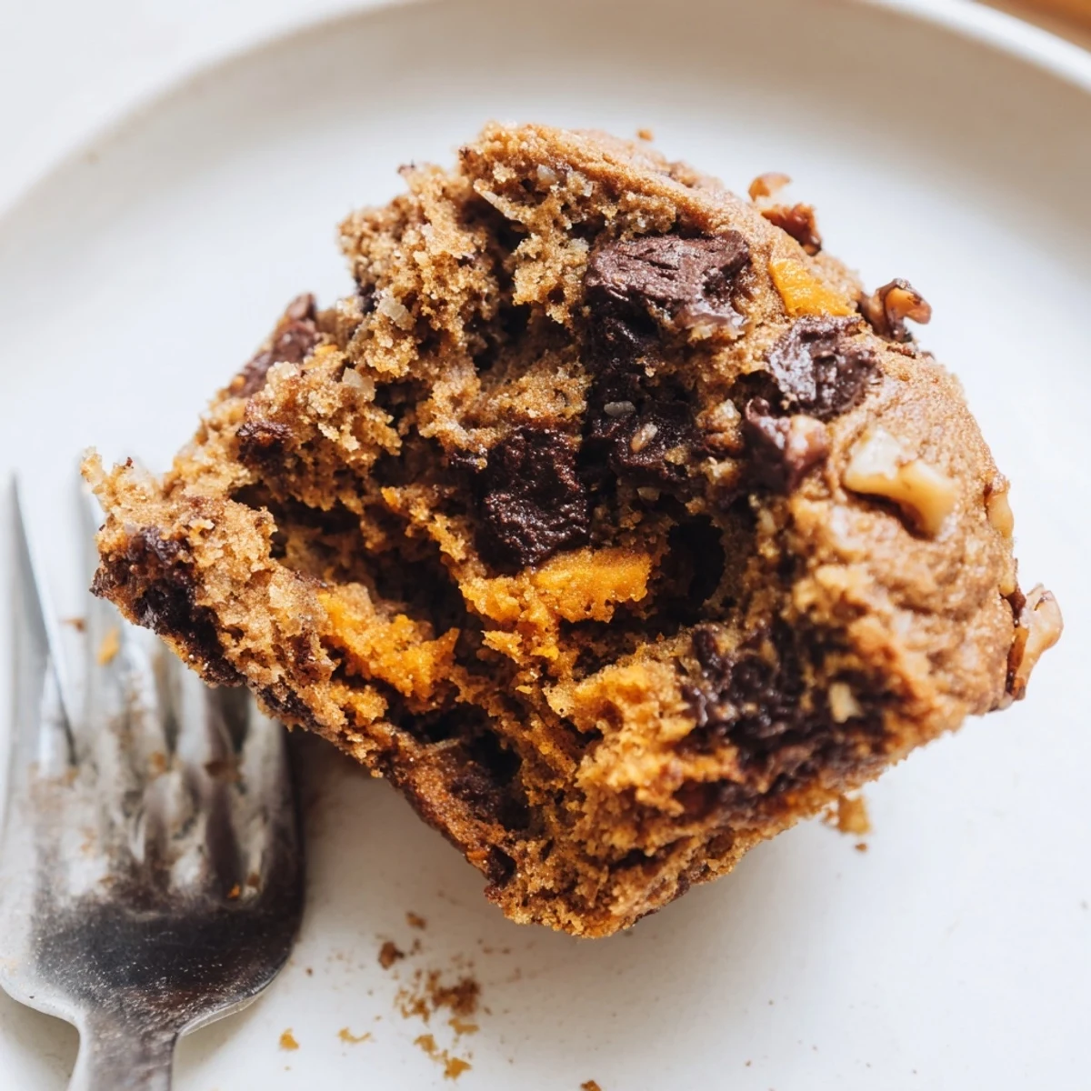 Moist breakfast muffins featuring roasted squash and sweet banana, fresh from the oven