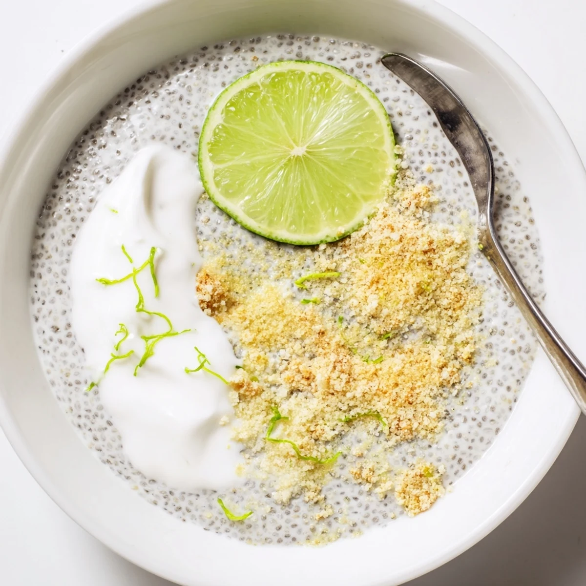Refreshing Key Lime Chia Pudding made with coconut milk, zesty lime aroma