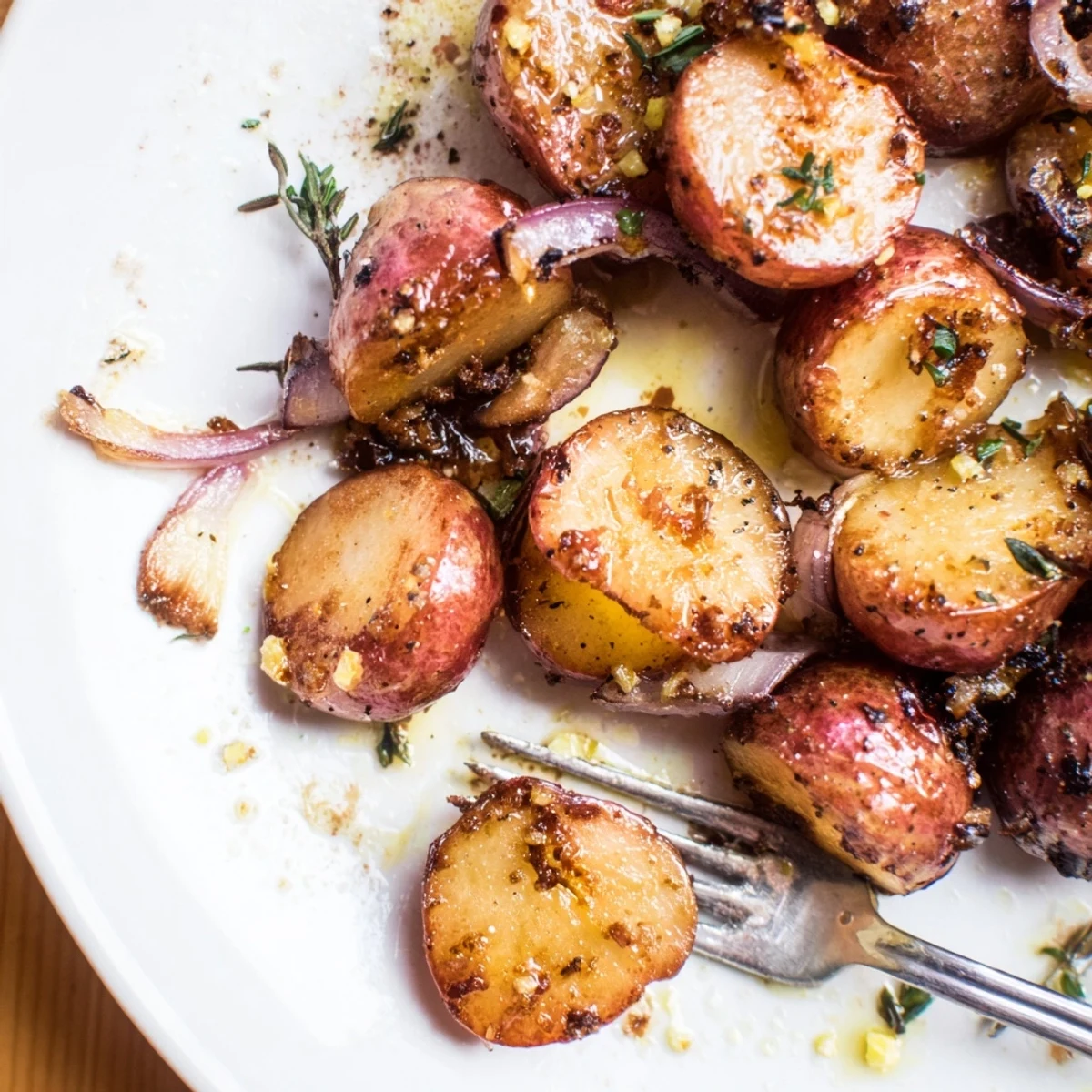 Warm Garlic Roasted Radishes finished with thyme, lemon squeeze, and parsley  