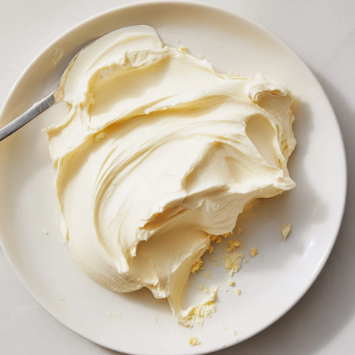 Creamy Italian Meringue Buttercream swirled onto a golden layer cake