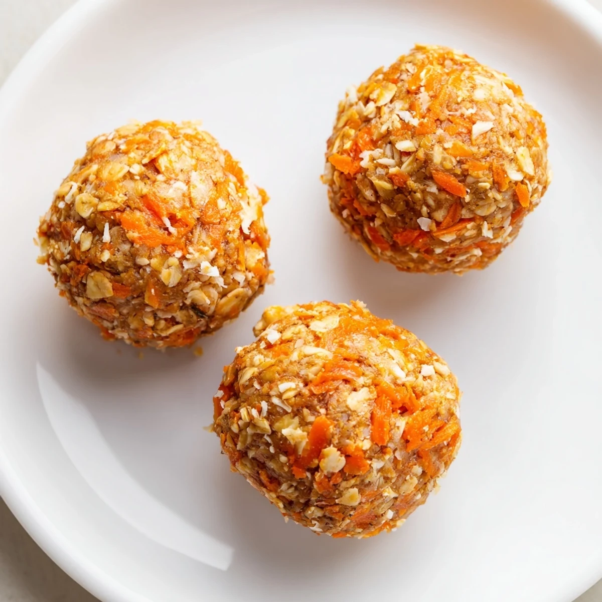 Golden no-bake Carrot Cake Energy Balls coated in coconut beside a hot coffee mug