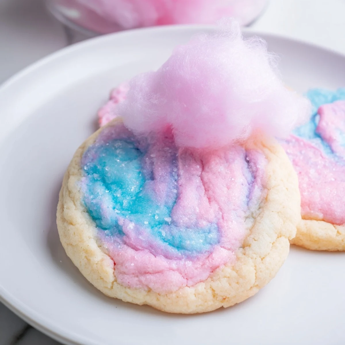 Cotton candy cookies featuring dreamy pastel marbled dough baked until perfectly golden