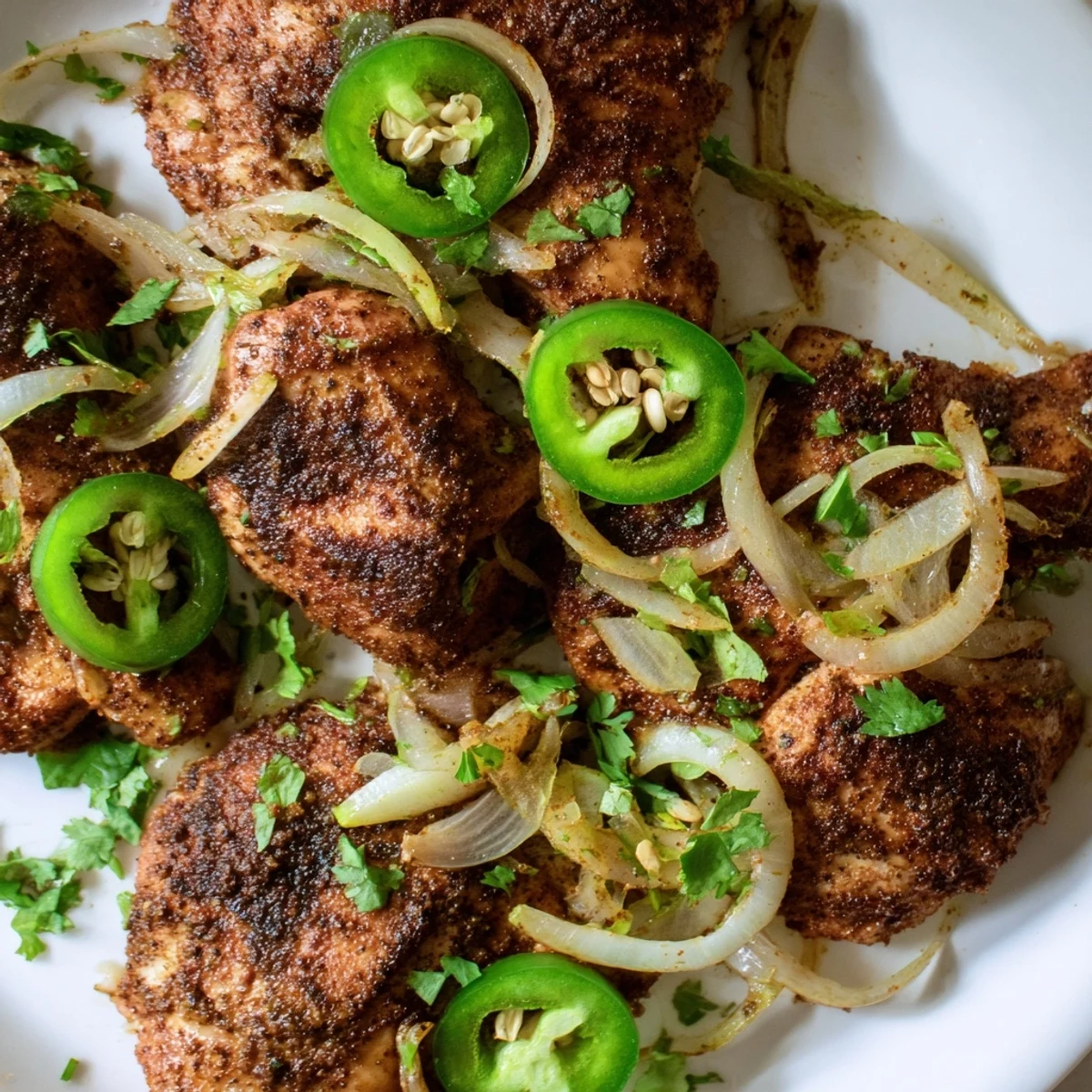 Baked spicy jalapeño chicken recipe served hot with vibrant jalapeños and zesty lime.