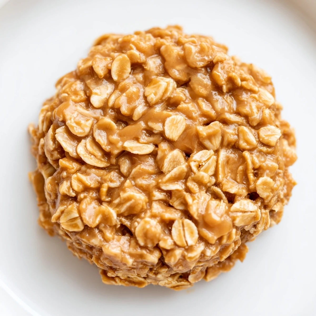 Golden Peanut Butter No Bake Cookies cooling on a baking sheet with parchment