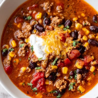 Crockpot Ground Beef Taco Soup