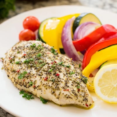 Tender chicken foil packets recipe baked with colorful bell peppers squash and zucchini