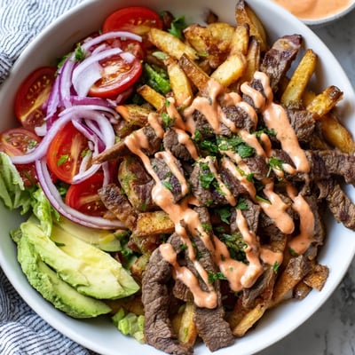 Steak Strips Crispy Fries Bowl